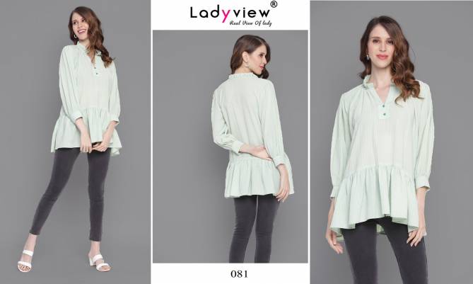 Ladyview Tunic 1 Weaving Georgette Fancy Wear Long Top Designer Collection